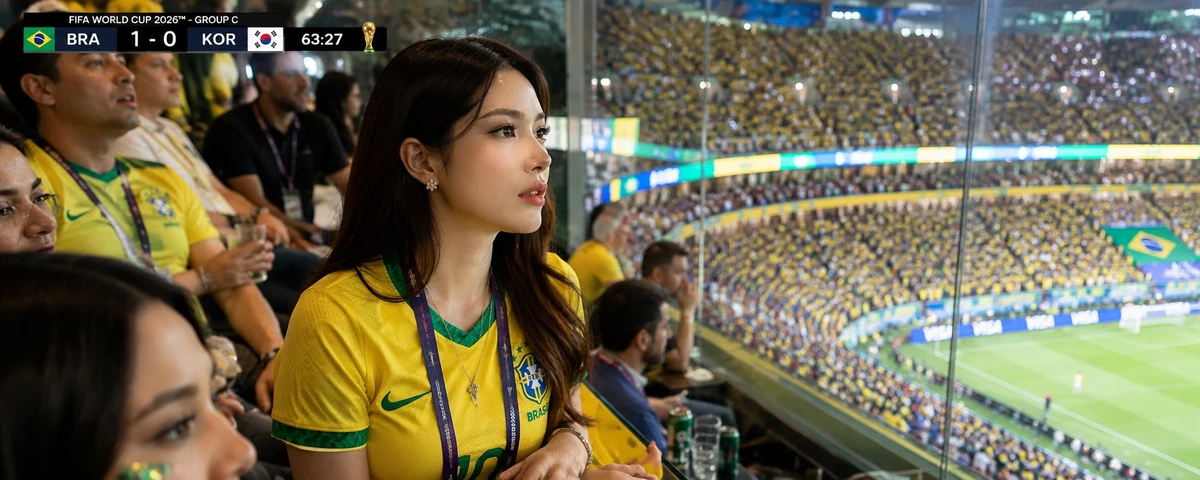 Photorealistic FIFA World Cup 2026 television broadcast reaction shot cap...
