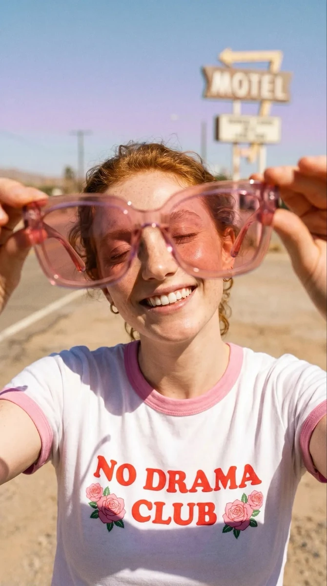 Ultra-realistic lifestyle portrait of a smiling young woman standing on a...