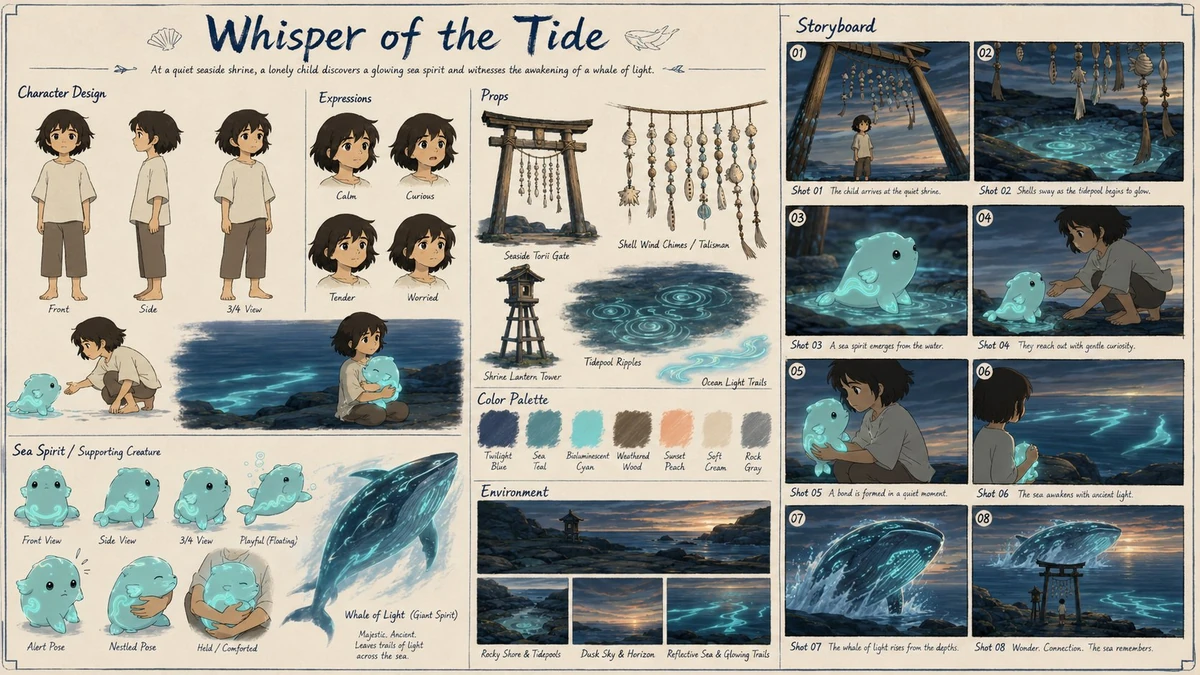Please create a professional visual development sheet for an animated sho...