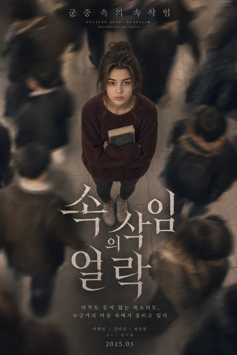 A melancholic Korean psychological drama poster featuring a beautiful you...