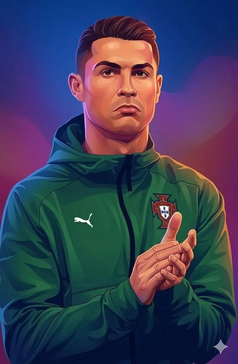 Vibrant stylized vector portrait, same character, enhanced color palette...