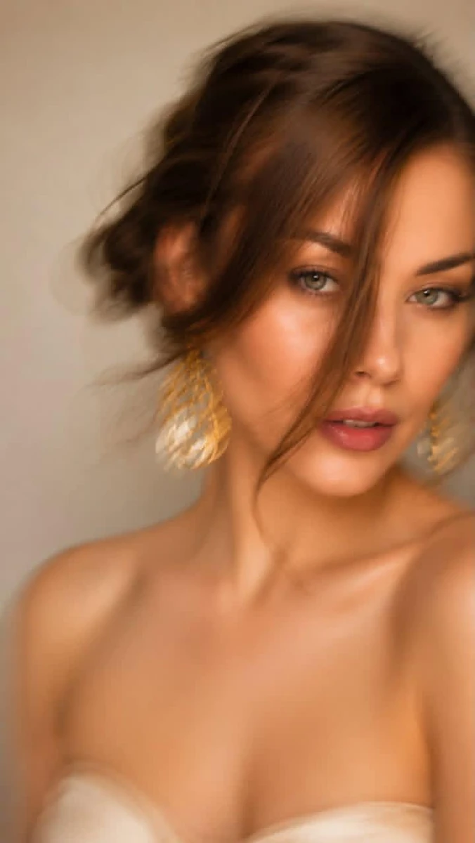 Ultra-soft glamour portrait of a beautiful young woman with warm auburn-r...