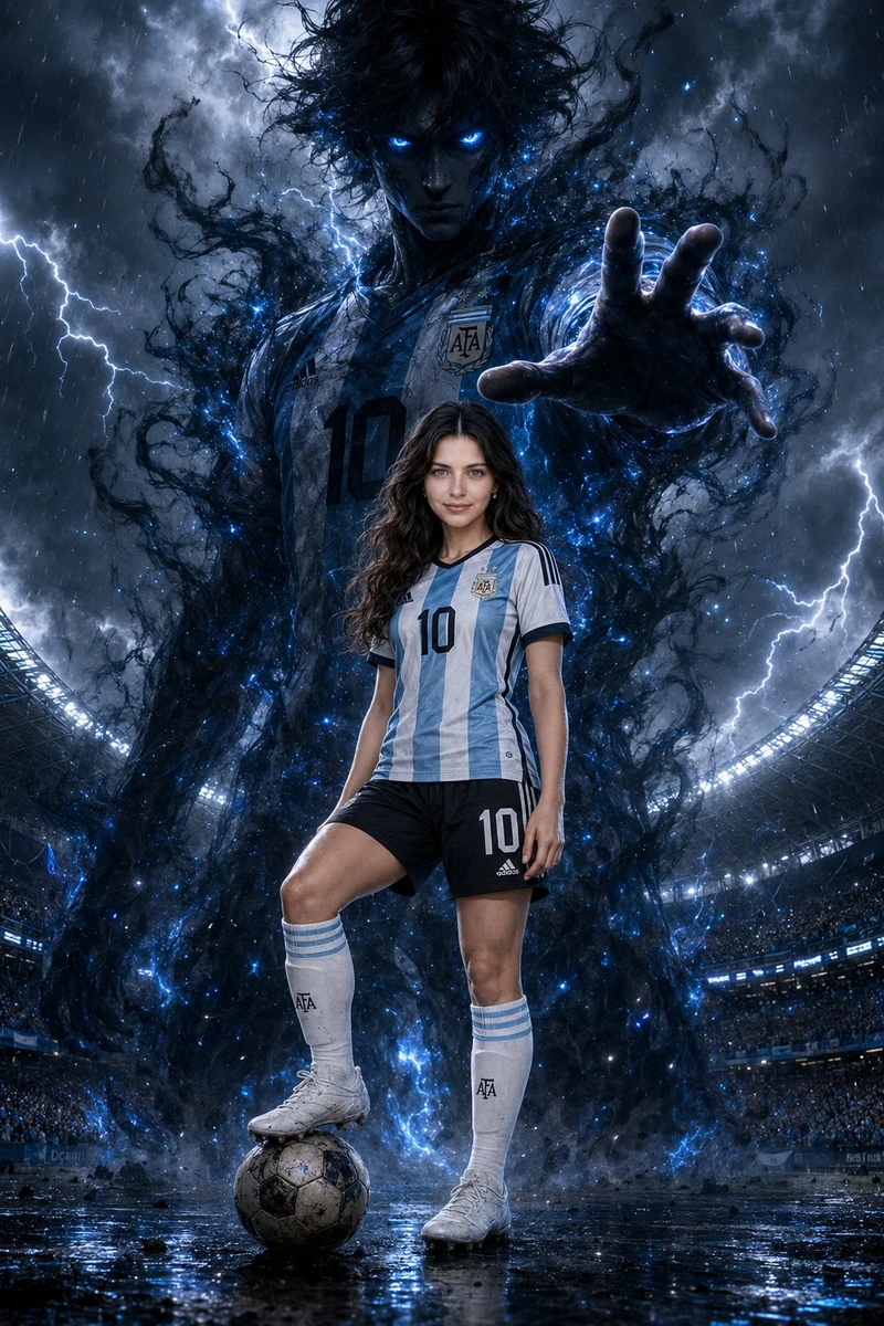 A breathtaking ultra-cinematic fantasy sports portrait of a confident you...