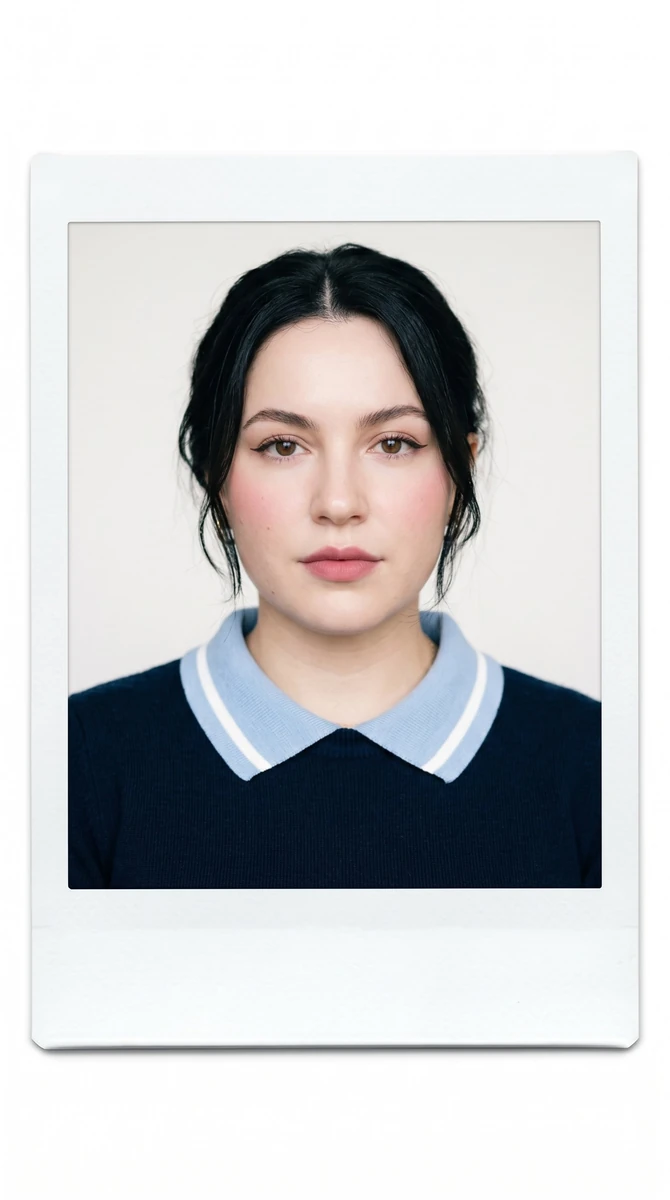 Masterpiece minimalist Korean editorial portrait of a young woman with fa...