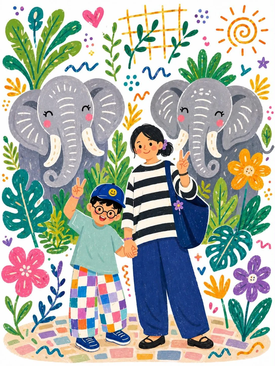 Transform the uploaded photo into a whimsical children's storybook illust...