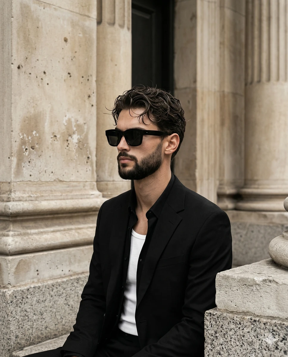 A highly detailed, realistic editorial portrait of a confident young adul...