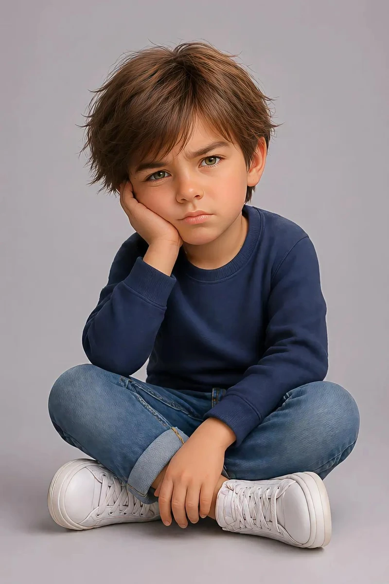 Ultra-detailed, hyper-realistic, 3d pixar portrait of a young child (male...