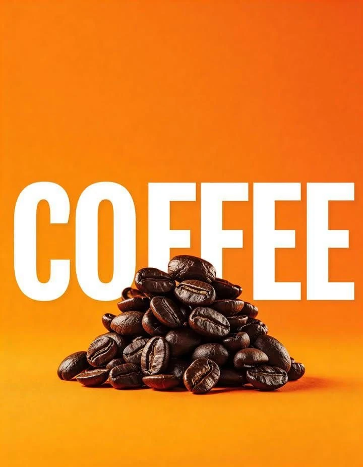 Ultra-detailed macro product photography of glossy roasted coffee beans s...