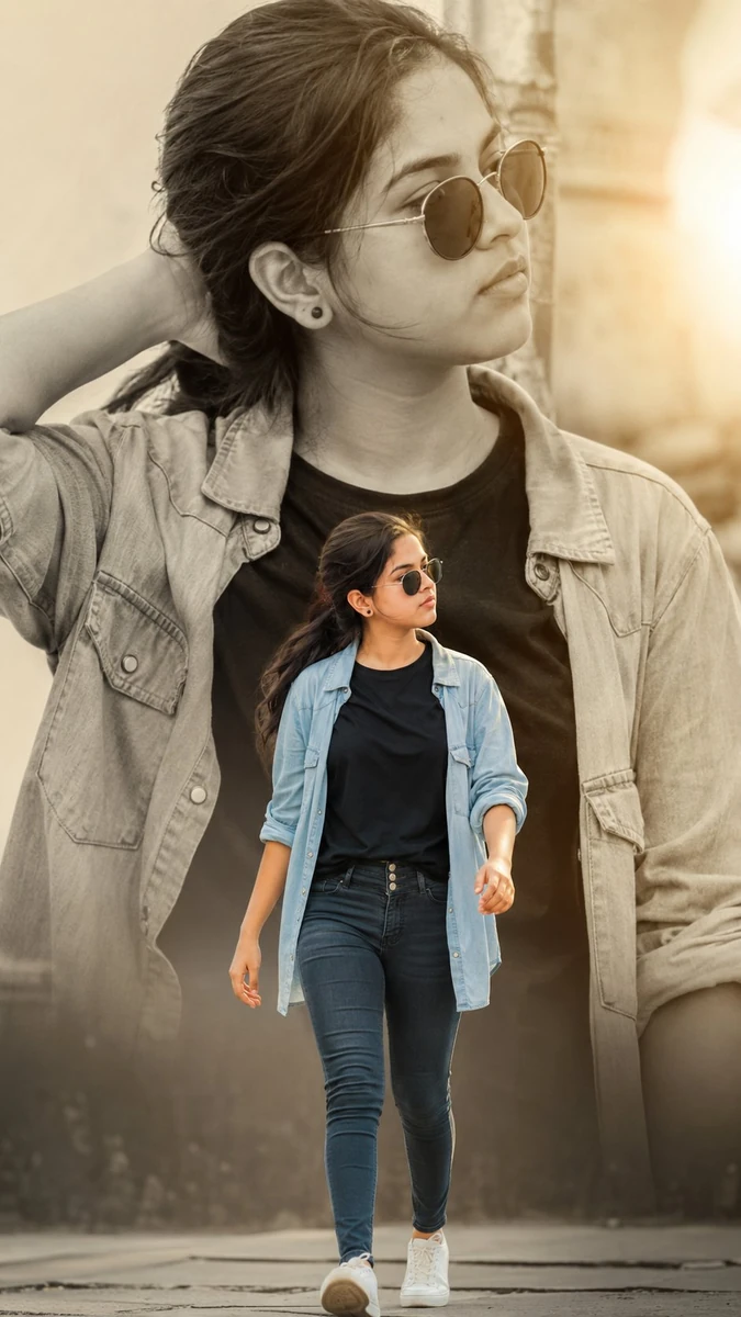 Hyper-realistic 8k cinematic fashion poster, 9:16 vertical.