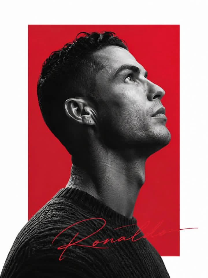 The minimalistic design of the editorial poster features a portrait of Ro...