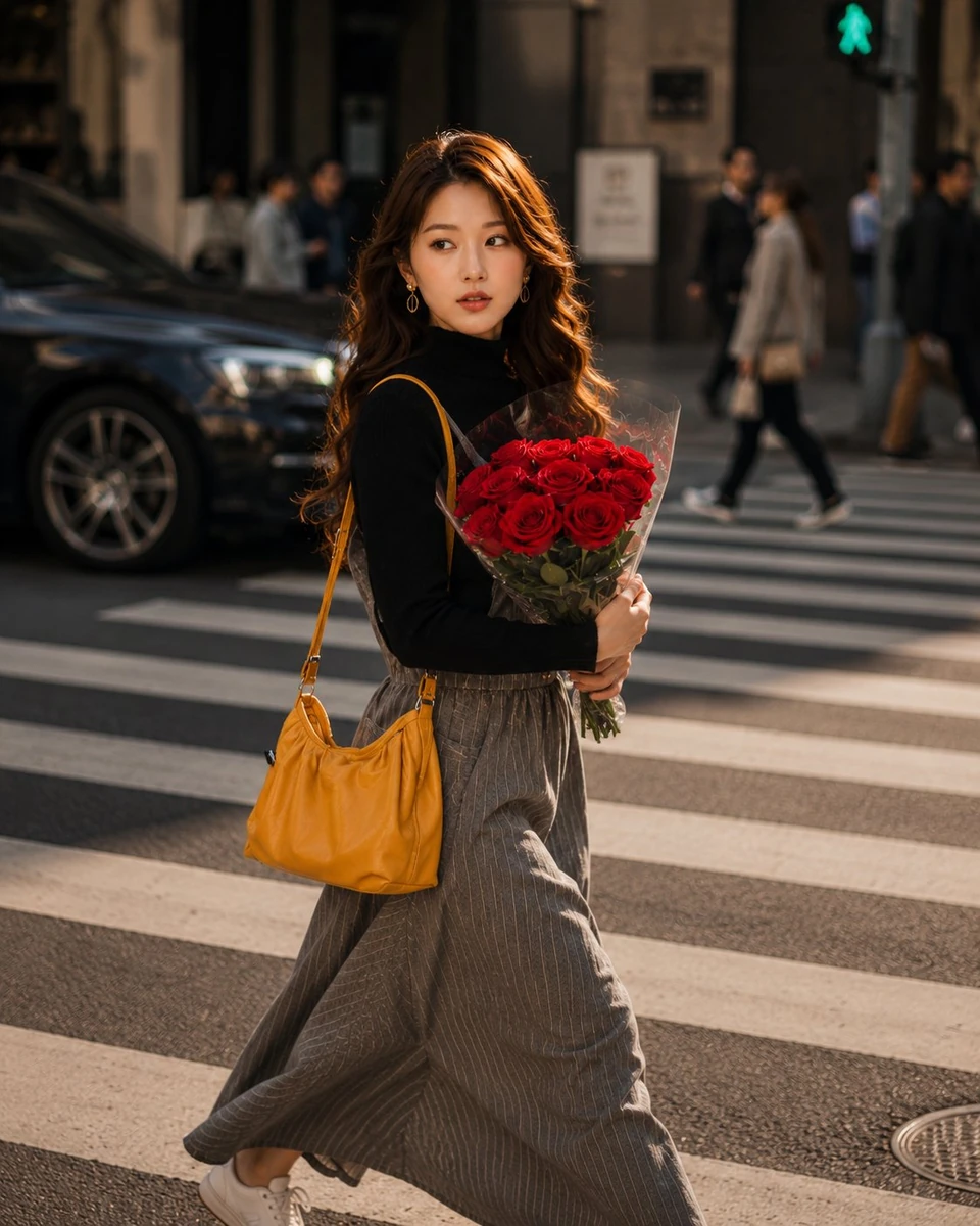 Ultra-realistic cinematic street photography of a beautiful young East As..., media 3