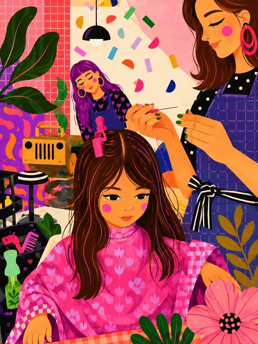 (Cozy Hair Salon Illustration)